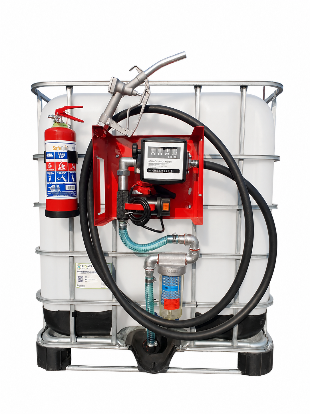 1000L Diesel Bowser with 40L/min 12v Pump, Water Captor Filter & Fire Extinguisher
